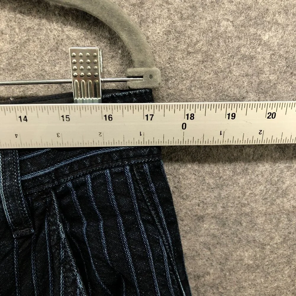 True Religion Devin‎ Cropped Trouser Jeans Mens 32 Blue Striped Dark Wash